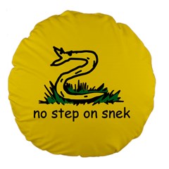 No Step On Snek Gadsden Flag Meme Parody Large 18  Premium Flano Round Cushions by snek