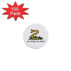 No Step On Snek Gadsden Flag Meme Parody On White Background 1  Mini Buttons (100 Pack)  by snek