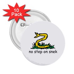 No Step On Snek Gadsden Flag Meme Parody On White Background 2 25  Buttons (10 Pack)  by snek