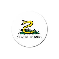 No Step On Snek Gadsden Flag Meme Parody On White Background Magnet 3  (round) by snek