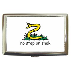 No Step On Snek Gadsden Flag Meme Parody On White Background Cigarette Money Case by snek