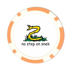 No Step On Snek Gadsden Flag Meme Parody On White Background Poker Chip Card Guard (10 Pack) by snek