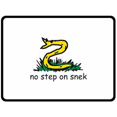 No Step On Snek Gadsden Flag Meme Parody On White Background Fleece Blanket (large)  by snek