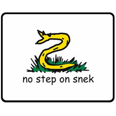 No Step On Snek Gadsden Flag Meme Parody Double Sided Fleece Blanket (medium) by snek