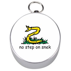 No Step On Snek Gadsden Flag Meme Parody Silver Compass by snek