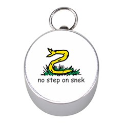 No Step On Snek Gadsden Flag Meme Parody Silver Compass (mini) by snek