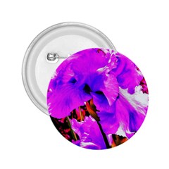 Abstract Ultra Violet Purple Iris On Red And Pink 2 25  Buttons by myrubiogarden