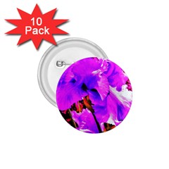 Abstract Ultra Violet Purple Iris On Red And Pink 1.75  Buttons (10 pack)