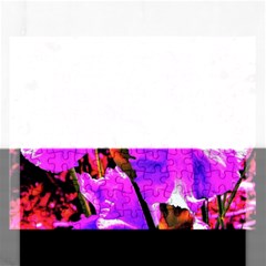 Abstract Ultra Violet Purple Iris On Red And Pink Rectangular Jigsaw Puzzl