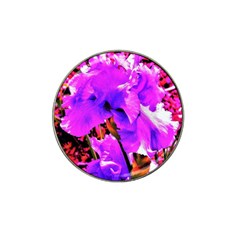 Abstract Ultra Violet Purple Iris On Red And Pink Hat Clip Ball Marker (4 pack)