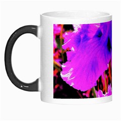 Abstract Ultra Violet Purple Iris On Red And Pink Morph Mugs by myrubiogarden