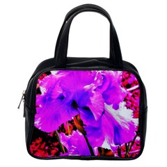 Abstract Ultra Violet Purple Iris On Red And Pink Classic Handbag (One Side)