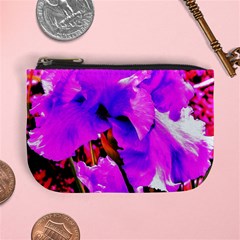 Abstract Ultra Violet Purple Iris On Red And Pink Mini Coin Purse