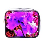 Abstract Ultra Violet Purple Iris On Red And Pink Mini Toiletries Bag (One Side) Front