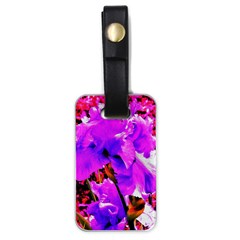 Abstract Ultra Violet Purple Iris On Red And Pink Luggage Tags (One Side) 