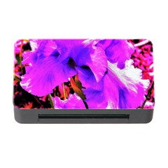 Abstract Ultra Violet Purple Iris On Red And Pink Memory Card Reader With Cf by myrubiogarden