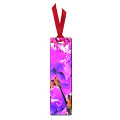 Abstract Ultra Violet Purple Iris On Red And Pink Small Book Marks by myrubiogarden