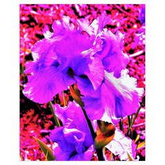 Abstract Ultra Violet Purple Iris On Red And Pink Drawstring Bag (Small)