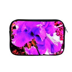 Abstract Ultra Violet Purple Iris On Red And Pink Apple Macbook Pro 13  Zipper Case by myrubiogarden