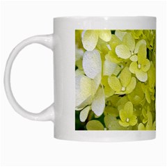 Elegant Chartreuse Green Limelight Hydrangea Macro White Mugs by myrubiogarden