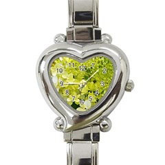 Elegant Chartreuse Green Limelight Hydrangea Macro Heart Italian Charm Watch