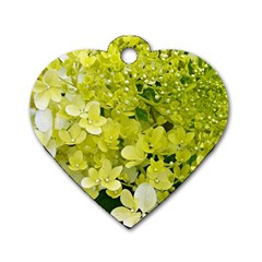 Elegant Chartreuse Green Limelight Hydrangea Macro Dog Tag Heart (one Side) by myrubiogarden