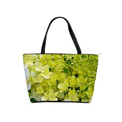 Elegant Chartreuse Green Limelight Hydrangea Macro Classic Shoulder Handbag by myrubiogarden