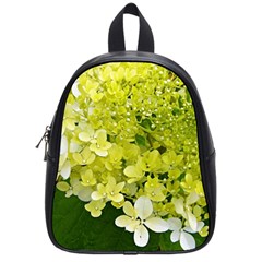 Elegant Chartreuse Green Limelight Hydrangea Macro School Bag (small) by myrubiogarden