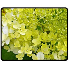 Elegant Chartreuse Green Limelight Hydrangea Macro Fleece Blanket (medium)  by myrubiogarden