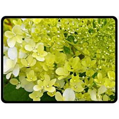 Elegant Chartreuse Green Limelight Hydrangea Macro Double Sided Fleece Blanket (large)  by myrubiogarden