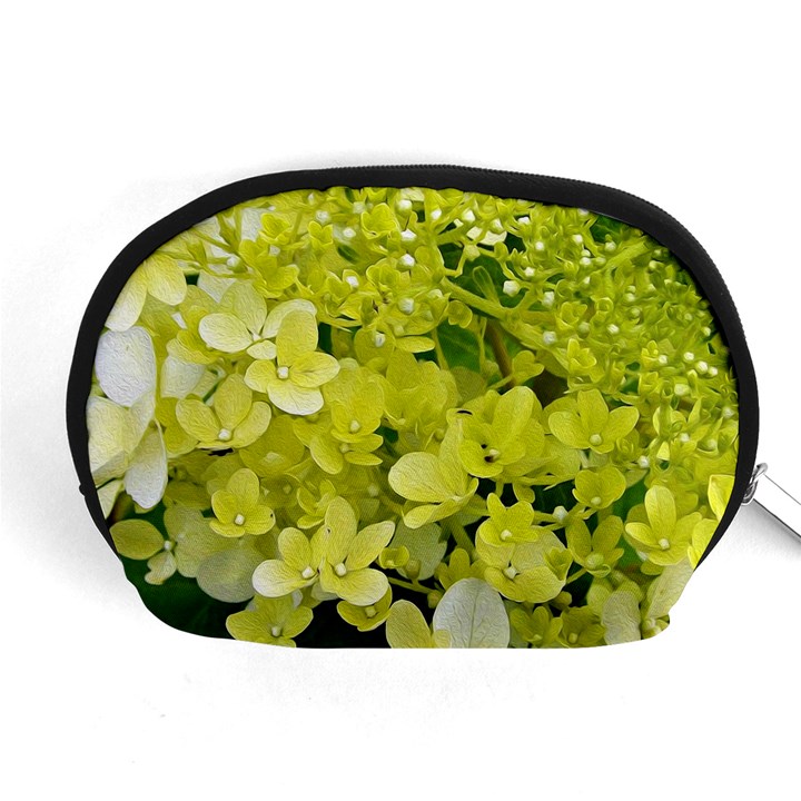 Elegant Chartreuse Green Limelight Hydrangea Macro Accessory Pouch (Medium)