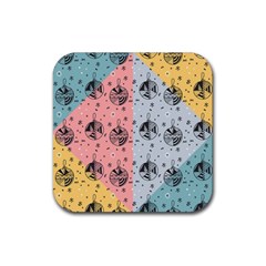 Abstract Christmas Balls Pattern Rubber Coaster (square)  by Mariart