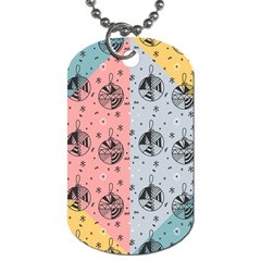 Abstract Christmas Balls Pattern Dog Tag (one Side)