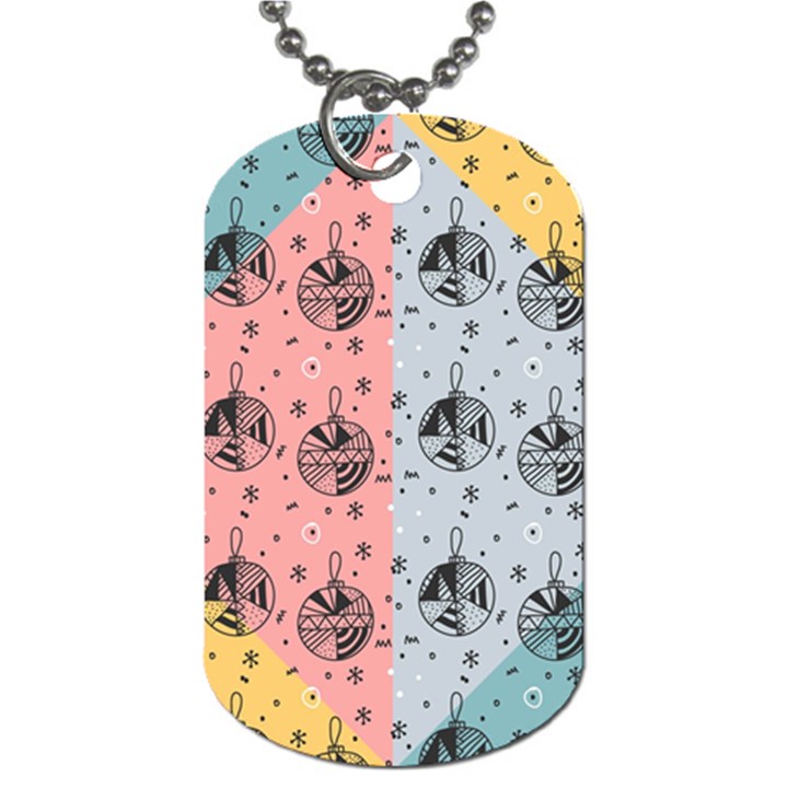 Abstract Christmas Balls Pattern Dog Tag (One Side)