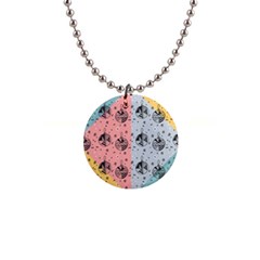 Abstract Christmas Balls Pattern 1  Button Necklace by Mariart