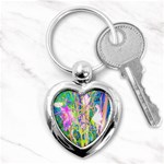 Abstract Oriental Lilies In My Rubio Garden Key Chains (Heart)  Front