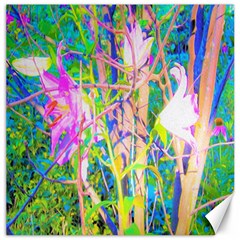 Abstract Oriental Lilies In My Rubio Garden Canvas 20  X 20  by myrubiogarden