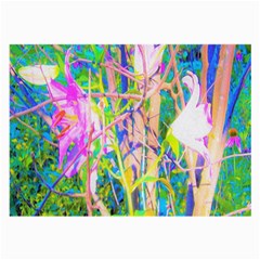 Abstract Oriental Lilies In My Rubio Garden Large Glasses Cloth by myrubiogarden