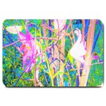 Abstract Oriental Lilies In My Rubio Garden Large Doormat  30 x20  Door Mat