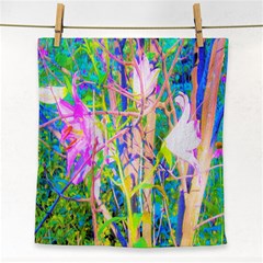 Abstract Oriental Lilies In My Rubio Garden Face Towel by myrubiogarden