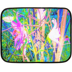 Abstract Oriental Lilies In My Rubio Garden Fleece Blanket (mini) by myrubiogarden