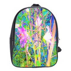 Abstract Oriental Lilies In My Rubio Garden School Bag (large) by myrubiogarden