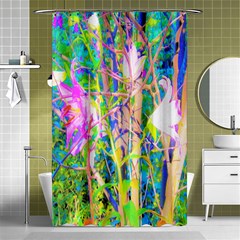 Abstract Oriental Lilies In My Rubio Garden Shower Curtain 48  X 72  (small)  by myrubiogarden