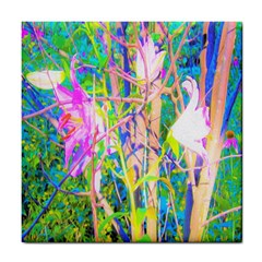 Abstract Oriental Lilies In My Rubio Garden Tile Coasters by myrubiogarden