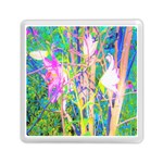 Abstract Oriental Lilies In My Rubio Garden Memory Card Reader (Square) Front