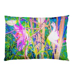 Abstract Oriental Lilies In My Rubio Garden Pillow Case (two Sides) by myrubiogarden