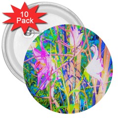 Abstract Oriental Lilies In My Rubio Garden 3  Buttons (10 Pack)  by myrubiogarden