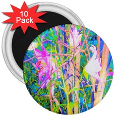 Abstract Oriental Lilies In My Rubio Garden 3  Magnets (10 Pack) 