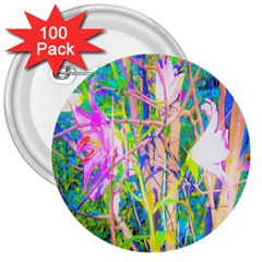 Abstract Oriental Lilies In My Rubio Garden 3  Buttons (100 Pack)  by myrubiogarden