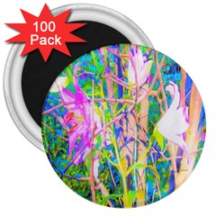 Abstract Oriental Lilies In My Rubio Garden 3  Magnets (100 Pack) by myrubiogarden